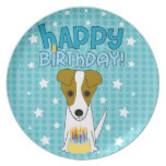 Plat de Jack Russell Terrier de joyeux anniversair Assiettes Pour Soirée