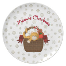 Plat de Kitty de Noël de Meewie Assiettes Pour Soirée