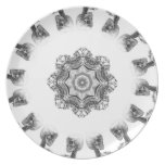Plat de luxe de signe d'assentiment de crâne assiette