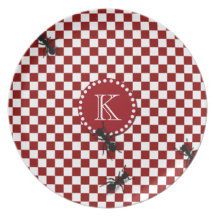 Plat de monogramme de fourmis de pique-nique assiettes