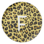Plat de monogramme de motif de Jaguar Assiette Pour Soirée