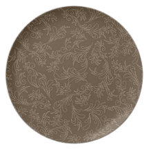 Plat de motif de point de Brown de pays Assiette Pour Soirée