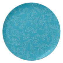 Plat de motif de point de turquoise de pays assiettes