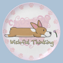 Plat de rêve de corgi assiettes