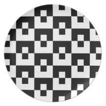 Plat géométrique de B/W Assiettes Pour Soirée