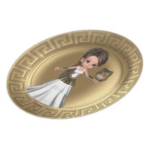 Plat grec de déesse d'Athéna Assiettes Pour Soirée