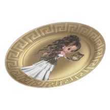 Plat grec de déesse d'Athéna Assiette