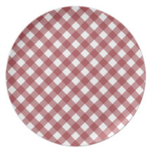 Plat rouge de guingan assiettes