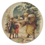Plat vintage du père noël assiette pour soirée