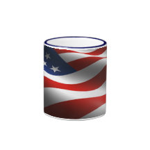 Pleine tasse de café graphique de drapeau américai