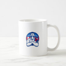 Plombier avec le drapeau américain de clé de singe tasse à café