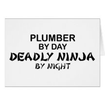 Plombier Ninja mortel par nuit Carte De Vœux