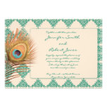 Plume de paon à l'invitation marocaine turquoise d