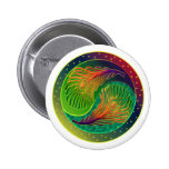 Plume Yin Yang 3 de paon badges publicitaires