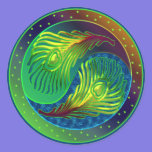 Plume Yin Yang 4 de paon autocollants