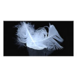 Plumes jumelles et réflexion de flamme cartes de vœux avec photo