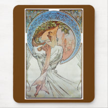 Poésie, Mucha Tapis De Souris