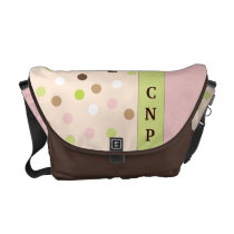 Point de polka d'amusement de monogramme dans le r sacs messenger