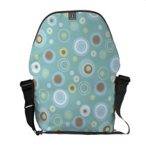 Point de polka de vert bleu Brown sur Teal sacs messenger