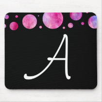 Point de polka Girly noir et blanc Mousepad