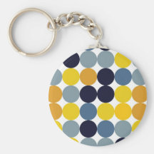 Points jaunes de bleu et d'indigo porte-clefs