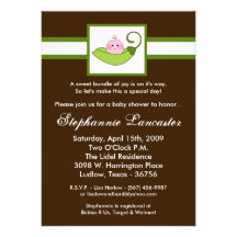 pois 5x7 doux vert dans l'invitation de baby showe