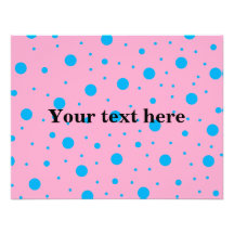 Pois minuscule et grand de bleu de ciel rose-clair cartons d'invitation