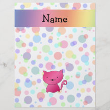 Pois rose nommé personnalisé d'arc-en-ciel de chat prospectus