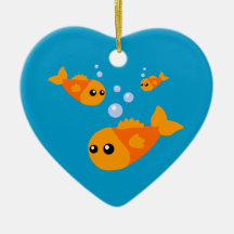 Poisson rouge mignon ornement de noël