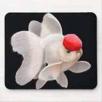Poisson rouge rouge Mousepad d'Oranda de chapeau