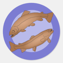 Poissons Autocollant Rond