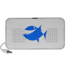 Poissons bleus de bande dessinée haut-parleurs