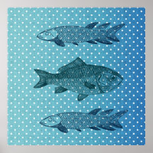 Poissons de point de polka poster