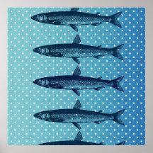 Poissons de point de polka posters