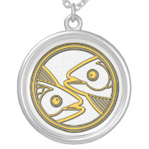 Poissons, les poissons :   Collier pendant argenté