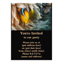 Poissons oranges de clown invitation personnalisée