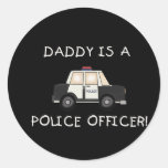 Policier de papa autocollant rond