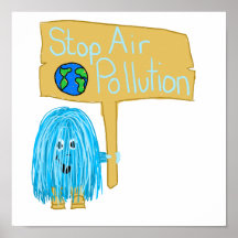 Pollution atmosphérique d'arrêt turquoise affiche