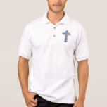 Polo bleu de croix celtique