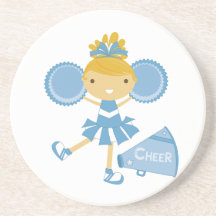 Pom-pom girl dans le bleu dessous de verre
