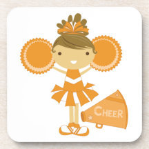 Pom-pom girl dans l'orange sous-bock
