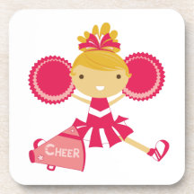 Pom-pom girl en rouge sous-bock