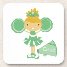 Pom-pom girl en vert sous-bocks