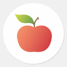 Pomme rouge bonne adhésif rond