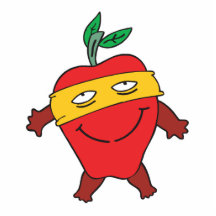 pomme superbe masquée idiote photo en relief