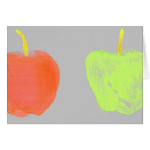 Pommes d'aquarelle cartes de vœux