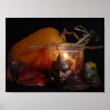 Pompoen en kaars posters