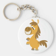 Poney impétueux Keychain de bande dessinée Porte-clefs