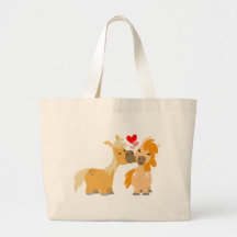 Poneys mignons de bande dessinée dans le sac d'amo