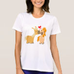 Poneys mignons de bande dessinée dans le T-shirt d t-shirts